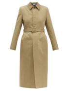 Matchesfashion.com Balenciaga - Hourglass Belted Cotton Gabardine Trench Coat - Womens - Light Beige