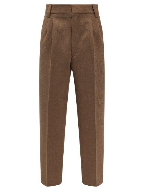Fear Of God - Pleated Wool Wide-leg Trousers - Mens - Brown