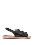 Matchesfashion.com Sophia Webster - Bonnie Bow Leather Slingback Espadrille Sandals - Womens - Black