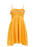 Ladies Beachwear Anaak - Rosa Shirred Cotton-khadi Mini Dress - Womens - Orange