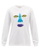 Christopher Kane - Face-embroidered Long-sleeved T-shirt - Womens - White