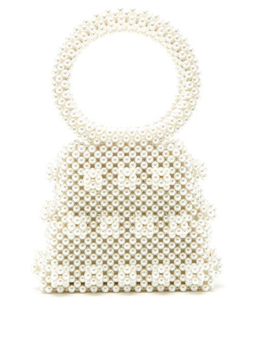 Matchesfashion.com Shrimps - Dante Faux Pearl Embellished Bag - Womens - Cream