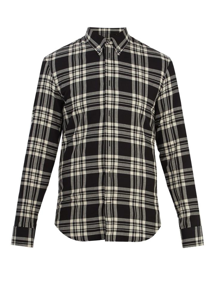 Maison Margiela Point-collar Checked Cotton Shirt