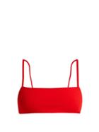 Matchesfashion.com Mara Hoffman - Sia Ribbed Bikini Top - Womens - Red