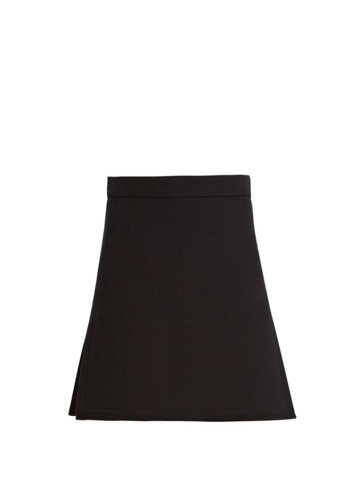 Raey Split-side Wool-blend Twill A-line Skirt