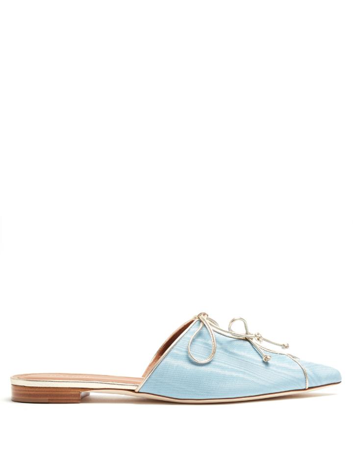 Malone Souliers Vilvin Moire Double-bow Backless Loafers