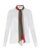Mary Katrantzou Folia Rainbow Scarf Silk-chiffon Blouse