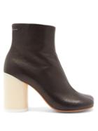 Matchesfashion.com Mm6 Maison Margiela - Block-heel Leather Ankle Boots - Womens - Black