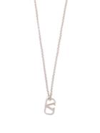 Matchesfashion.com Valentino - Go Logo Brass Necklace - Mens - Silver