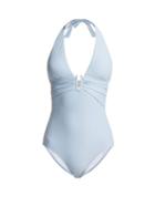 Matchesfashion.com Heidi Klein - Half Moon Montego Bay Swimsuit - Womens - Light Blue