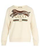 Gucci Jumping Leopard-appliqu Cotton Sweatshirt
