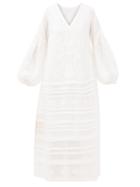 Matchesfashion.com Vita Kin - Neptune Pintucked Linen Dress - Womens - White