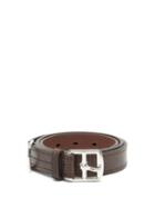Matchesfashion.com Anderson's - Topstitched Leather Belt - Mens - Brown