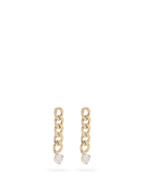 Matchesfashion.com Zo Chicco - Diamond & 14kt Gold Drop Earrings - Womens - Gold