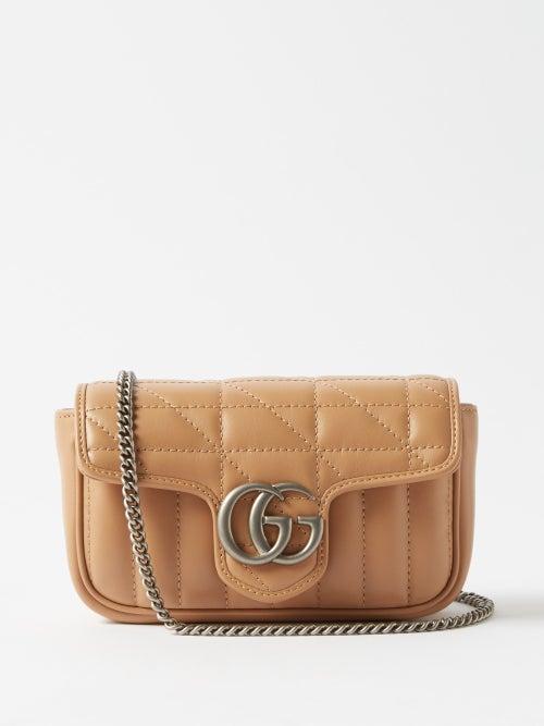 Gucci - Gg Marmont Super Mini Leather Cross-body Bag - Womens - Pink