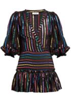 Matchesfashion.com Attico - Lam Striped Voile Mini Dress - Womens - Multi