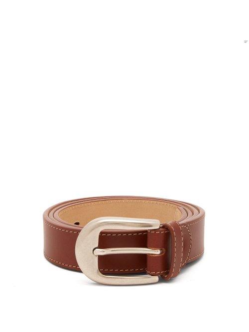 Matchesfashion.com A.p.c. - Topstitched Leather Belt - Mens - Brown