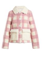 Saks Potts Lucy Checked Shearling Jacket