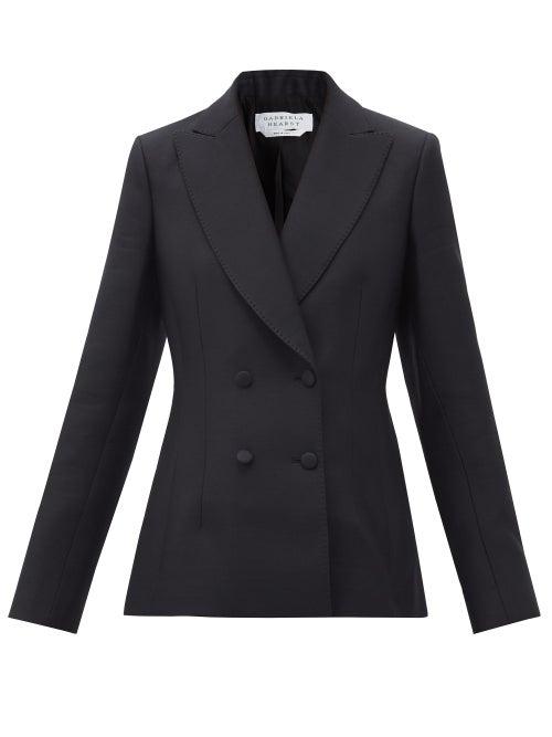 Matchesfashion.com Gabriela Hearst - Rezi Double-breasted Wool-blend Jacket - Womens - Black