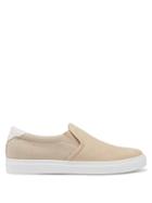 Matchesfashion.com Brunello Cucinelli - Slip-on Canvas And Leather Trainers - Mens - Beige