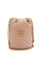 Matchesfashion.com Gucci - Gg Marmont Leather Bucket Bag - Womens - Nude