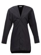 The Attico - Lala Canvas Mini Dress - Womens - Black