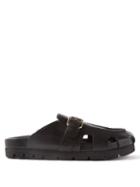 Grenson - Dale Leather Backless Loafers - Mens - Black