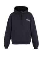 Matchesfashion.com Balenciaga - Logo Print Hooded Sweatshirt - Mens - Navy