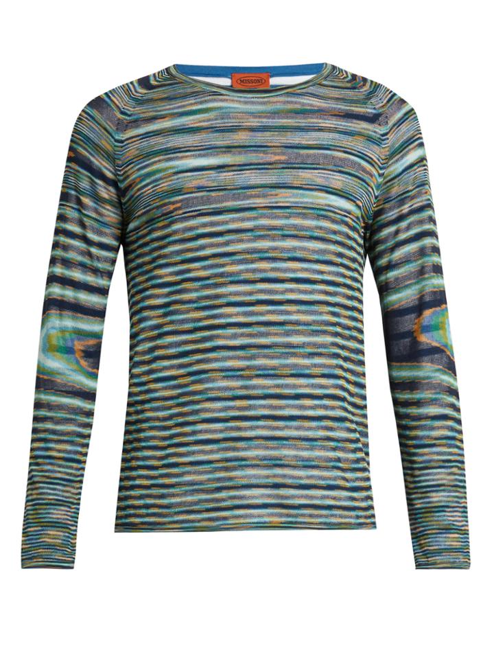 Missoni Long-sleeved Striped Cotton Top