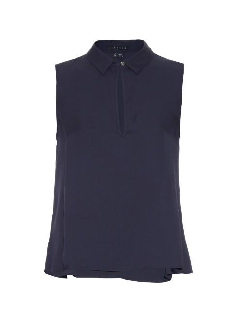 Theory Kenzly Silk-georgette Top