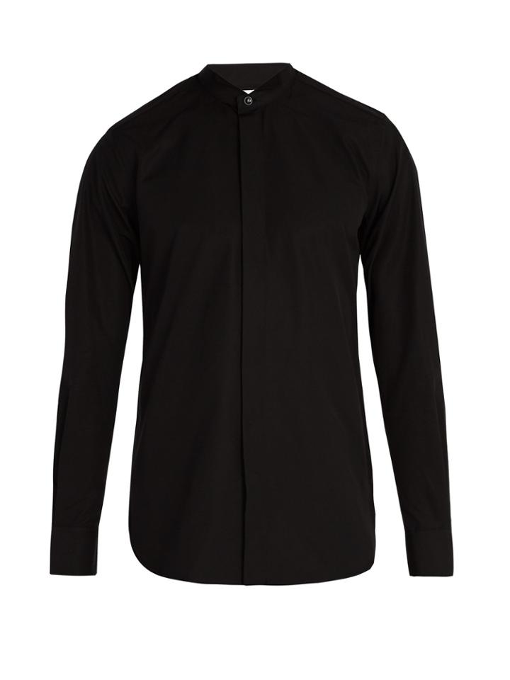 Saint Laurent Wing-collar Cotton-poplin Tuxedo Shirt