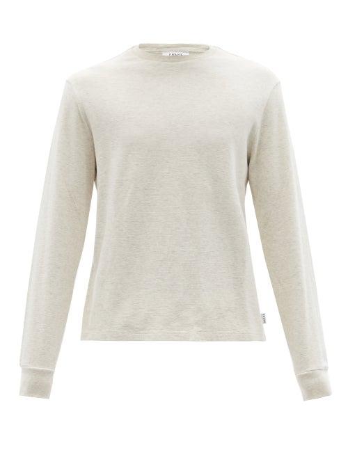 Matchesfashion.com Frame - Long-sleeved Cotton-jersey T-shirt - Mens - Light Grey