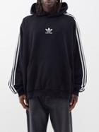 Balenciaga - X Adidas Trefoil-logo Cotton Hoodie - Mens - Black White