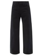 Mens Rtw Versace - Greca Wide-leg Cotton-denim Trousers - Mens - Black