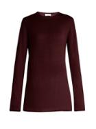Matchesfashion.com Raey - Long Line Fine Knit Cashmere Sweater - Womens - Burgundy
