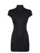 Wolford X Amina Muaddi - Crystal-embellished Jersey Dress - Womens - Black