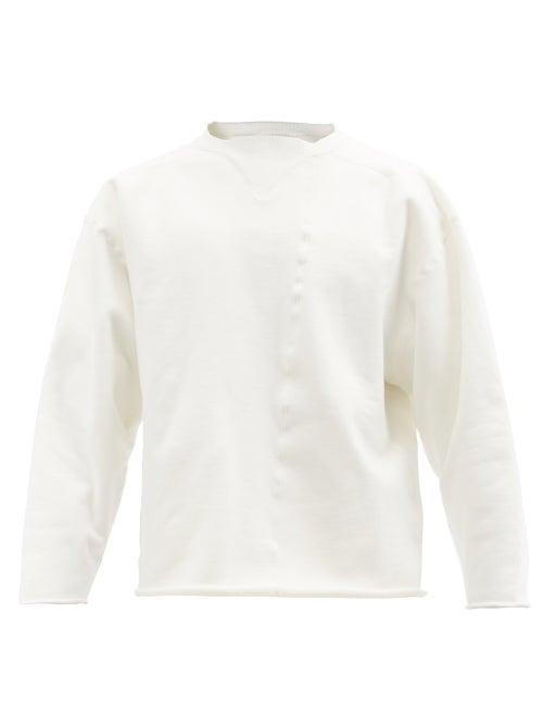 Kuro - Front-seam Cotton-jersey Sweatshirt - Mens - Ivory
