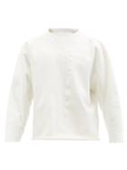 Kuro - Front-seam Cotton-jersey Sweatshirt - Mens - Ivory