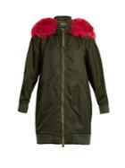 Mr & Mrs Italy Alpaca-fur Trimmed Long-line Bomber Jacket