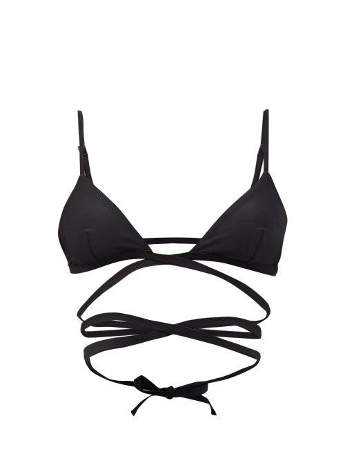 Matchesfashion.com Matteau - The Wrap Triangle Bikini Top - Womens - Black