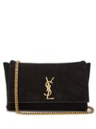 Matchesfashion.com Saint Laurent - Kate Reversible Leather And Suede Shoulder Bag - Womens - Black