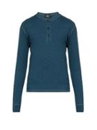 Matchesfashion.com Rrl - Long Sleeved Cotton Henley T Shirt - Mens - Indigo