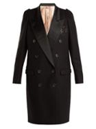 Matchesfashion.com No. 21 - Contrast Lapel Double Breasted Overcoat - Womens - Black