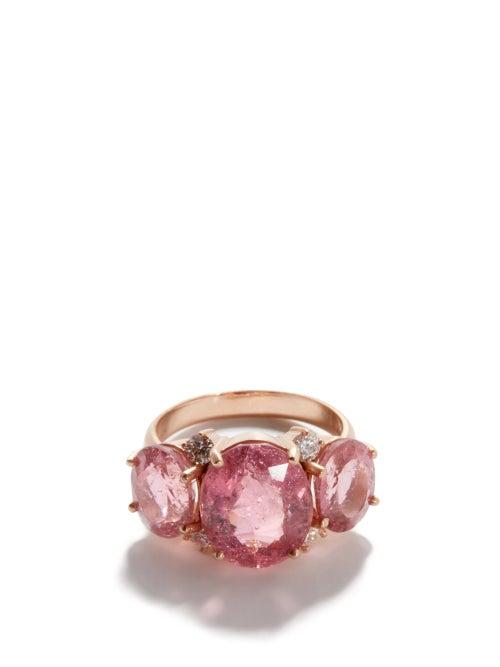 Ladies Fine Jewellery Irene Neuwirth - Gemmy Gem Diamond, Tourmaline & 18kt Gold Ring - Womens - Pink