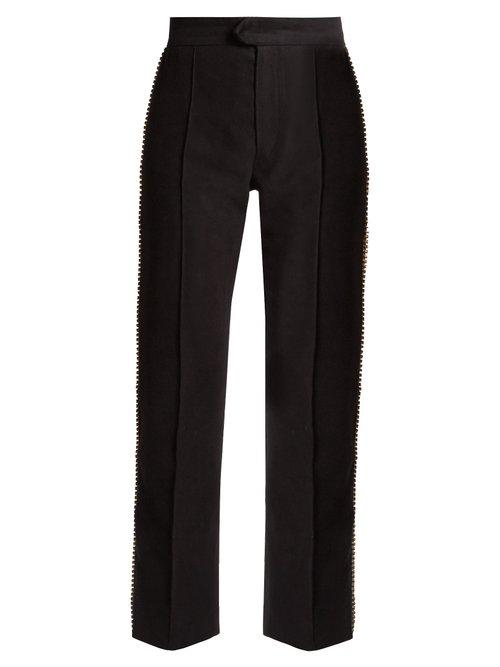 Matchesfashion.com Isabel Marant - Philea Crystal Embellished Cropped Trousers - Womens - Black