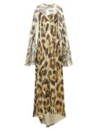 Matchesfashion.com Julie De Libran - Alexia Layered Leopard Print Silk Cape Gown - Womens - Animal