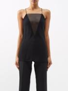 Stella Mccartney - Silk-insert Crepe Cami Top - Womens - Black