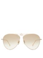 Matchesfashion.com Loewe - Aviator Metal Sunglasses - Womens - Brown Gold