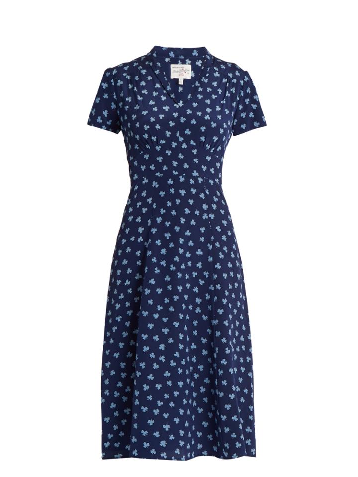 Hvn Morgan Lucky Clover-print Silk Dress
