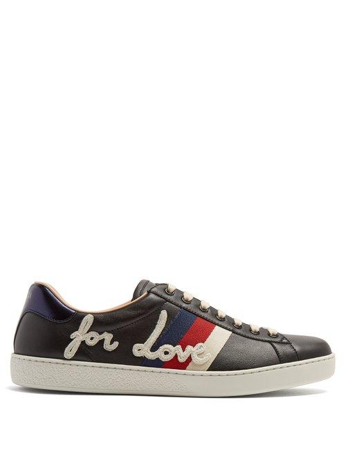 Matchesfashion.com Gucci - New Ace Low Top Leather Trainers - Mens - Black Multi